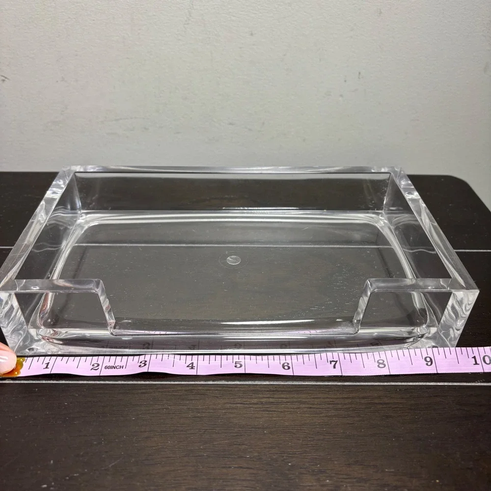Clear Acrylic Desk Tray | Guest Towel Holder | Office Organizer | 9.25